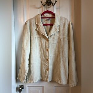 Johnny Was linen pant and jacket set size M